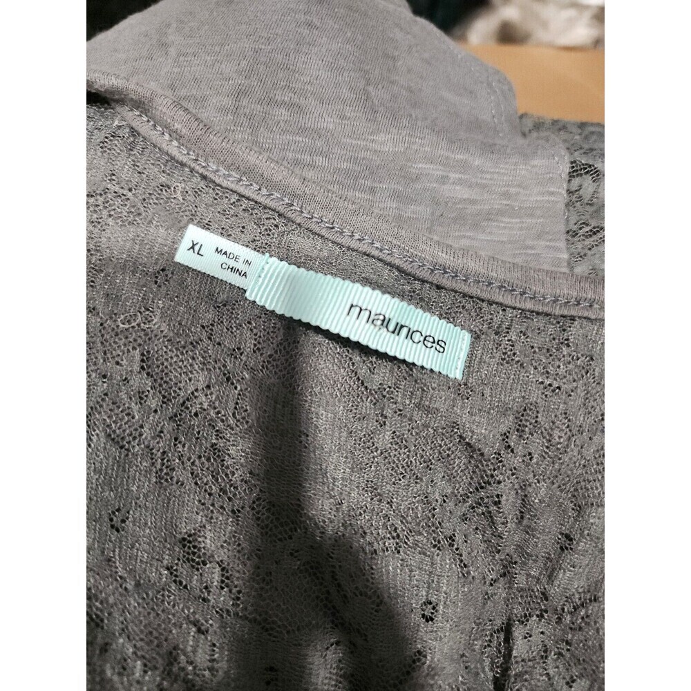 Maurices Tank Top Womens XL Grey Lace Back Rhinestones Bling - Picture 5 of 8